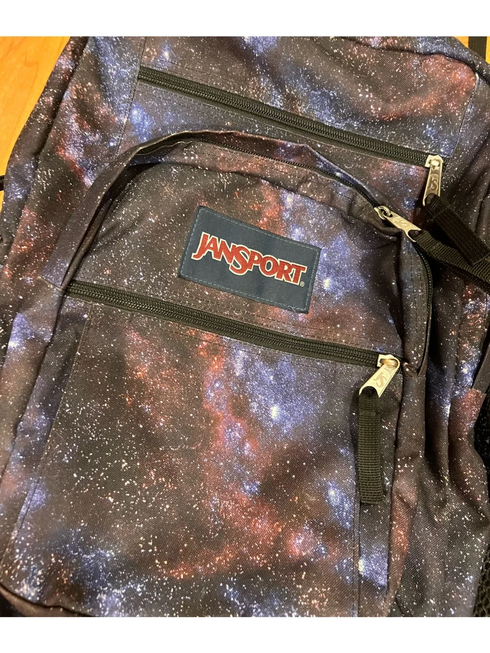 JanSport Galaxy Print Backpack - Black, Purple & Blue